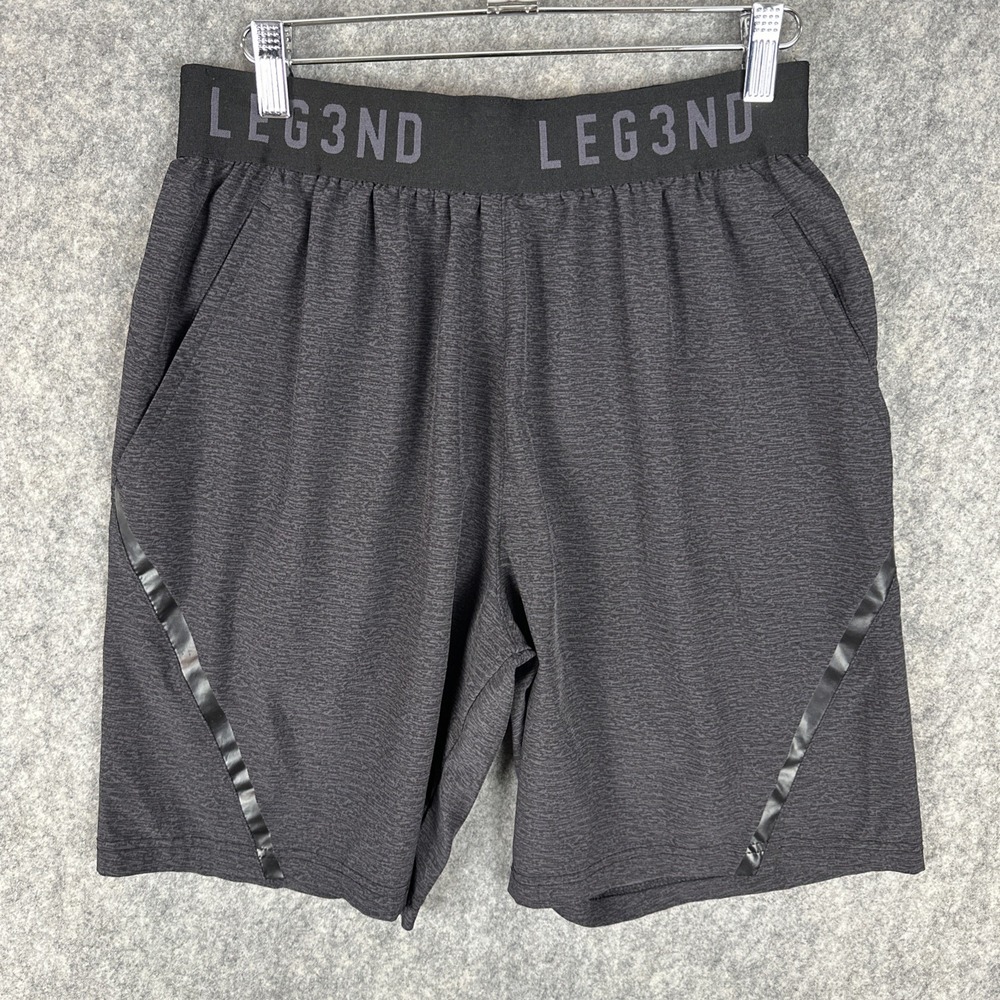 Leg3nd Shorts Men S Gray Performance Athleisure Reflective Athletic 8in Inseam